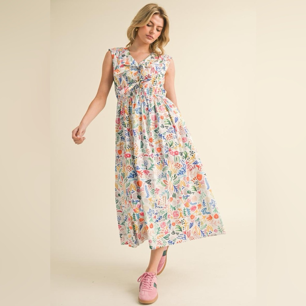 #59 Floral Multicolor Sleeveless Maxi Dress